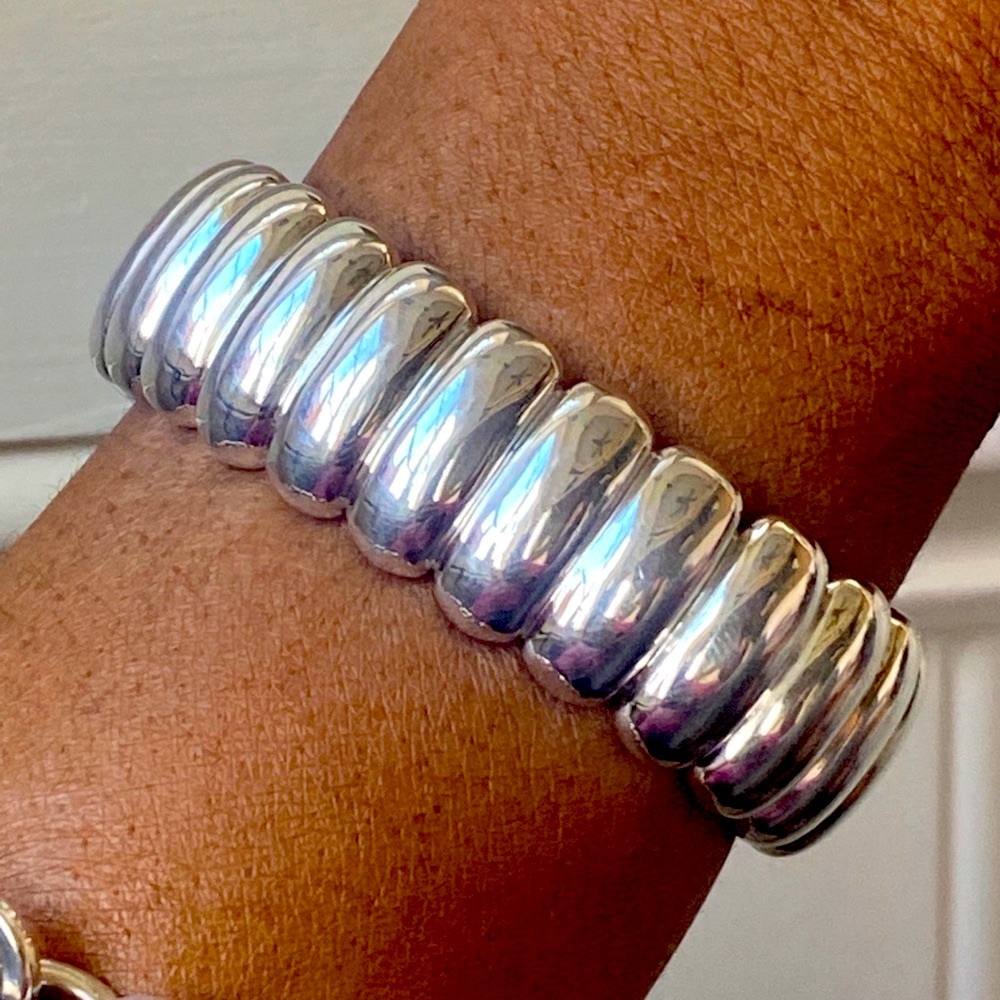 Slane ribbed 925 cuff bracelet